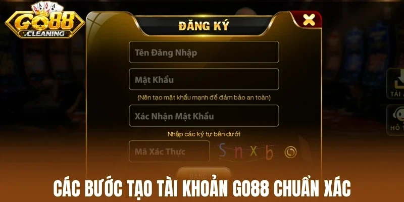 Các bước tạo tài khoản Go88 chuẩn xác