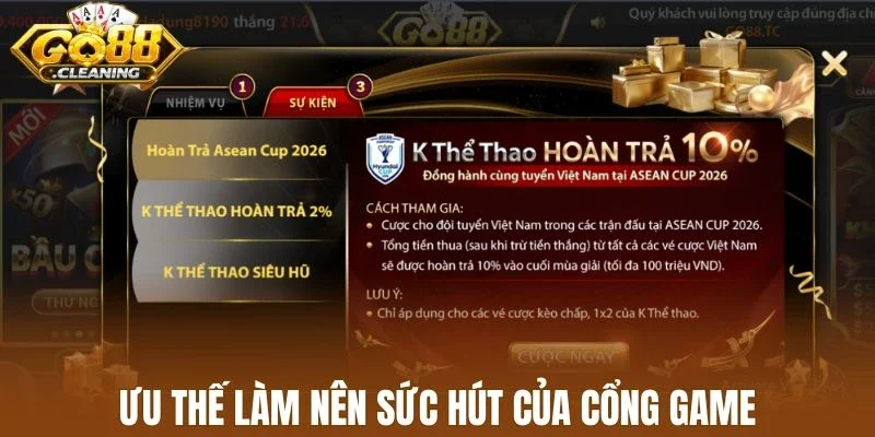 Ưu thế làm nên sức hút của cổng game
