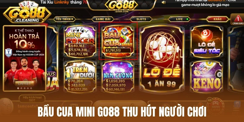 Bầu cua mini Go88 thu hút người chơi