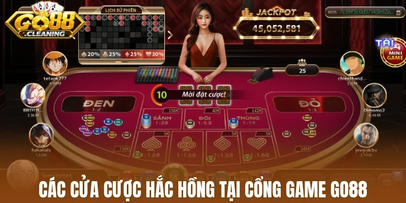 Các cửa cược hắc hồng tại cổng game Go88