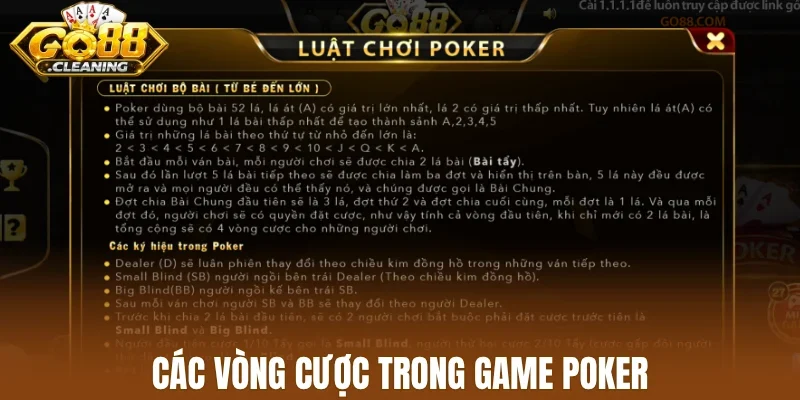 Các vòng cược trong game poker