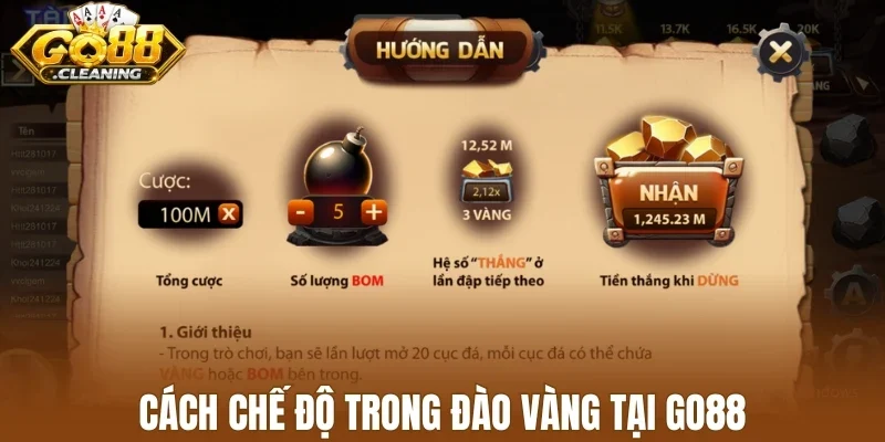 Cách chế độ trong đào vàng tại Go88