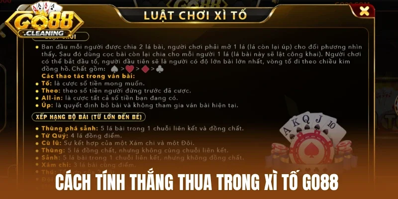 Cách tính thắng thua trong xì tố Go88