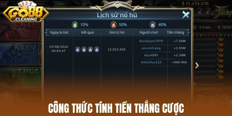 Công thức tính tiền thắng cược