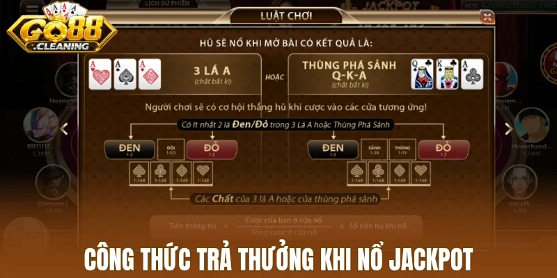 Công thức trả thưởng khi nổ jackpot