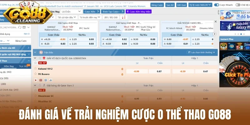Đánh giá về trải nghiệm cược O thể thao Go88