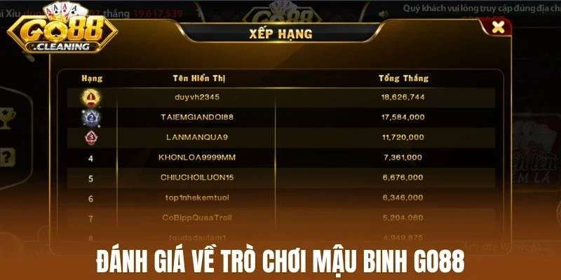 Đánh giá về trò chơi mậu binh Go88
