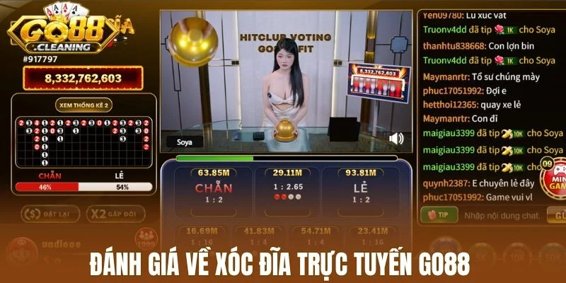 Đánh giá về xóc đĩa trực tuyến Go88 
