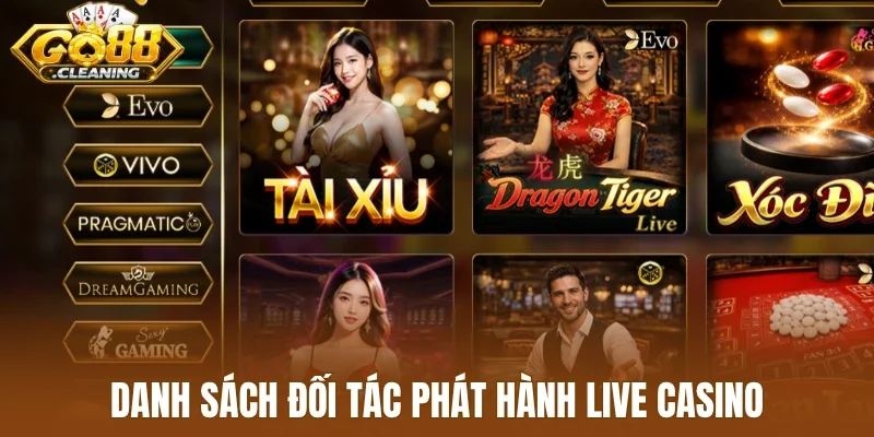 Danh sách đối tác phát hành live casino