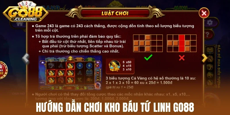 Hướng dẫn chơi kho báu tứ linh Go88