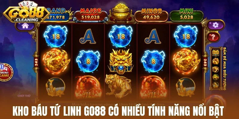 Kho báu tứ linh Go88 có nhiều tính năng nổi bật 