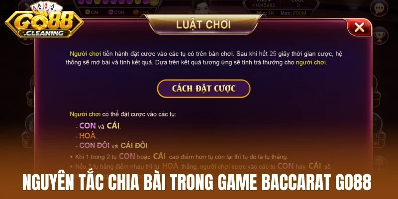 Nguyên tắc chia bài trong game baccarat Go88