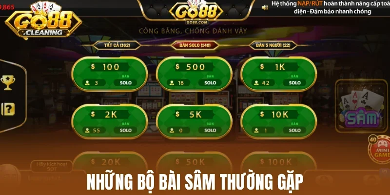 Những bộ bài sâm thường gặp
