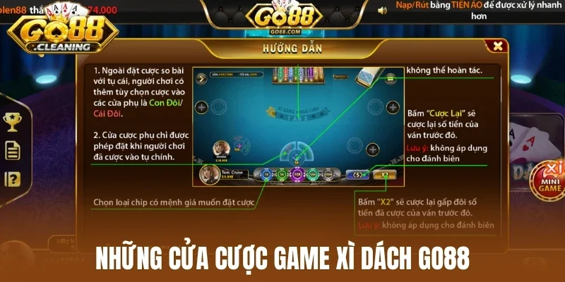 Những cửa cược game xì dách Go88