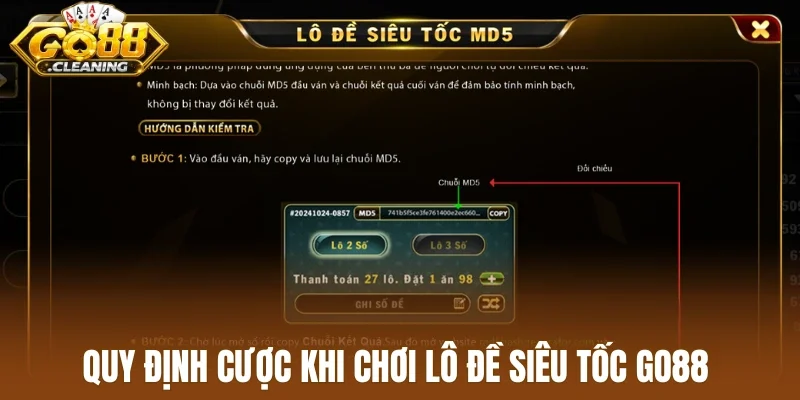 Quy định cược khi chơi lô đề siêu tốc Go88