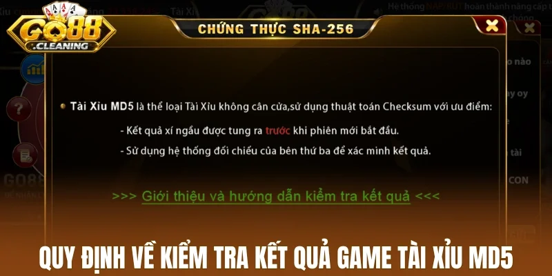 Quy định về kiểm tra kết quả game tài xỉu MD5