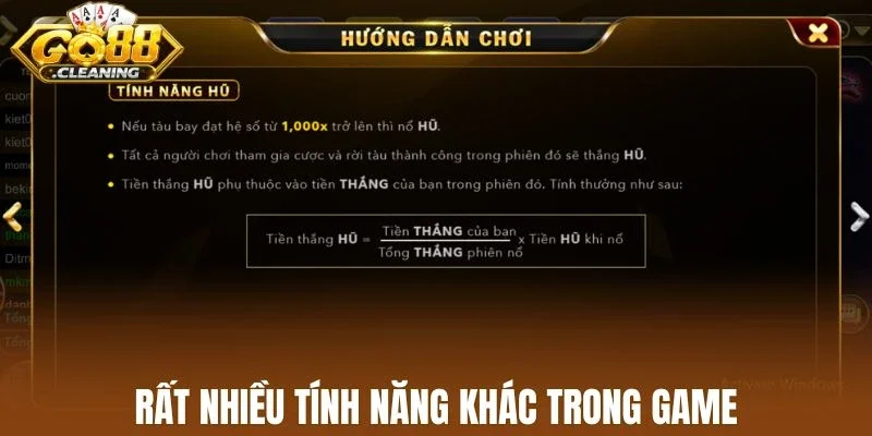 Các tính năng trong game Aviator Go88