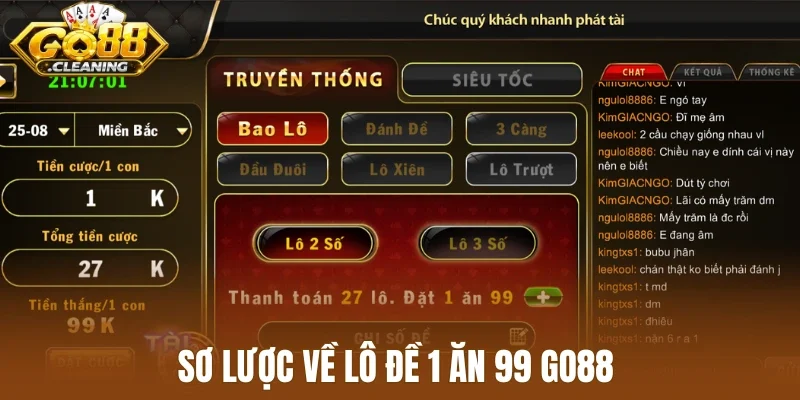 Sơ lược về lô đề 1 ăn 99 Go88 
