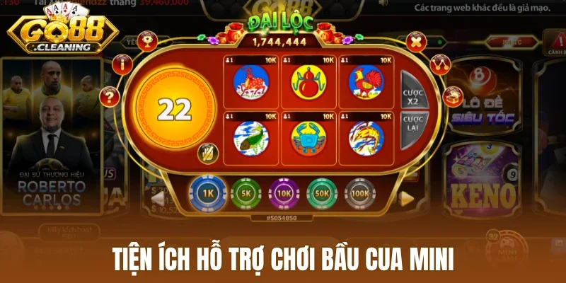 Tiện ích hỗ trợ chơi bầu cua mini