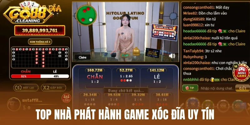 Top nhà phát hành game xóc đĩa uy tín